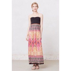 Anthropologie Border Print Maxi Dress Large